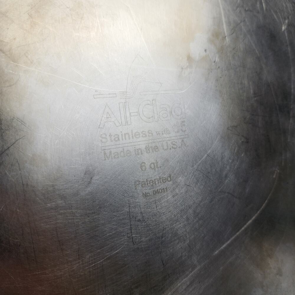 All Clad 6qt Skillet Saute Frying Pan With Lid 13" Stainless Steel Double Handle - Picture 7 of 12